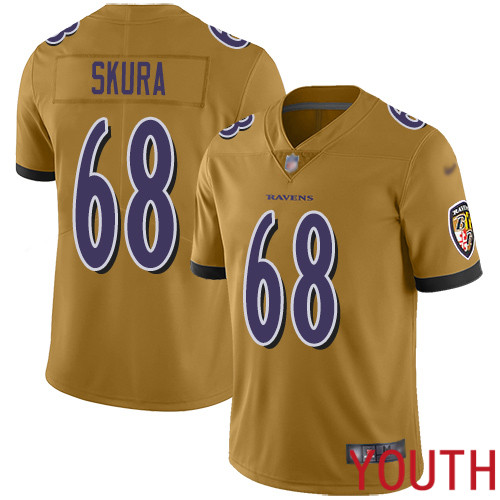 Baltimore Ravens Limited Gold Youth Matt Skura Jersey NFL Football 68 Inverted Legend
